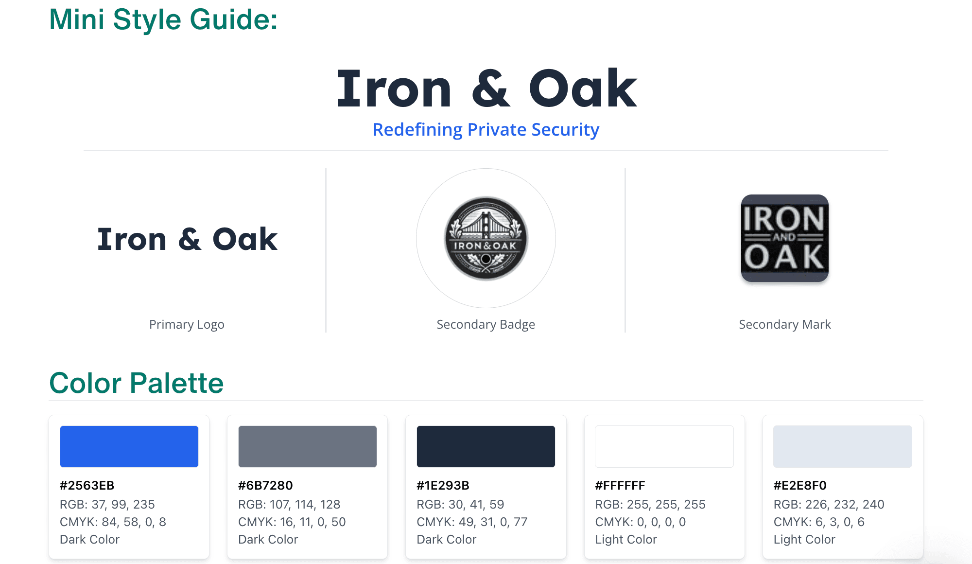 Iron & Oak Brand Identity