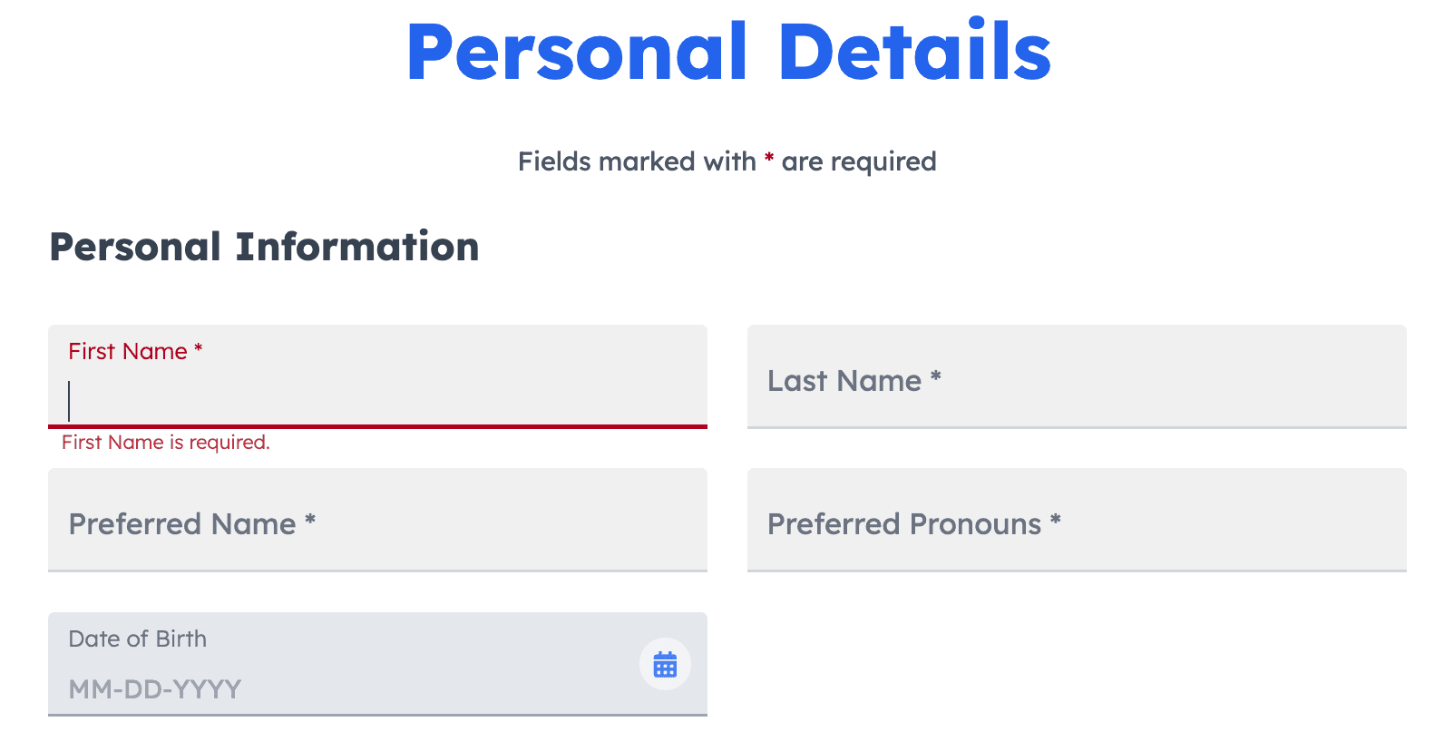 Iron & Oak Applicant Portal